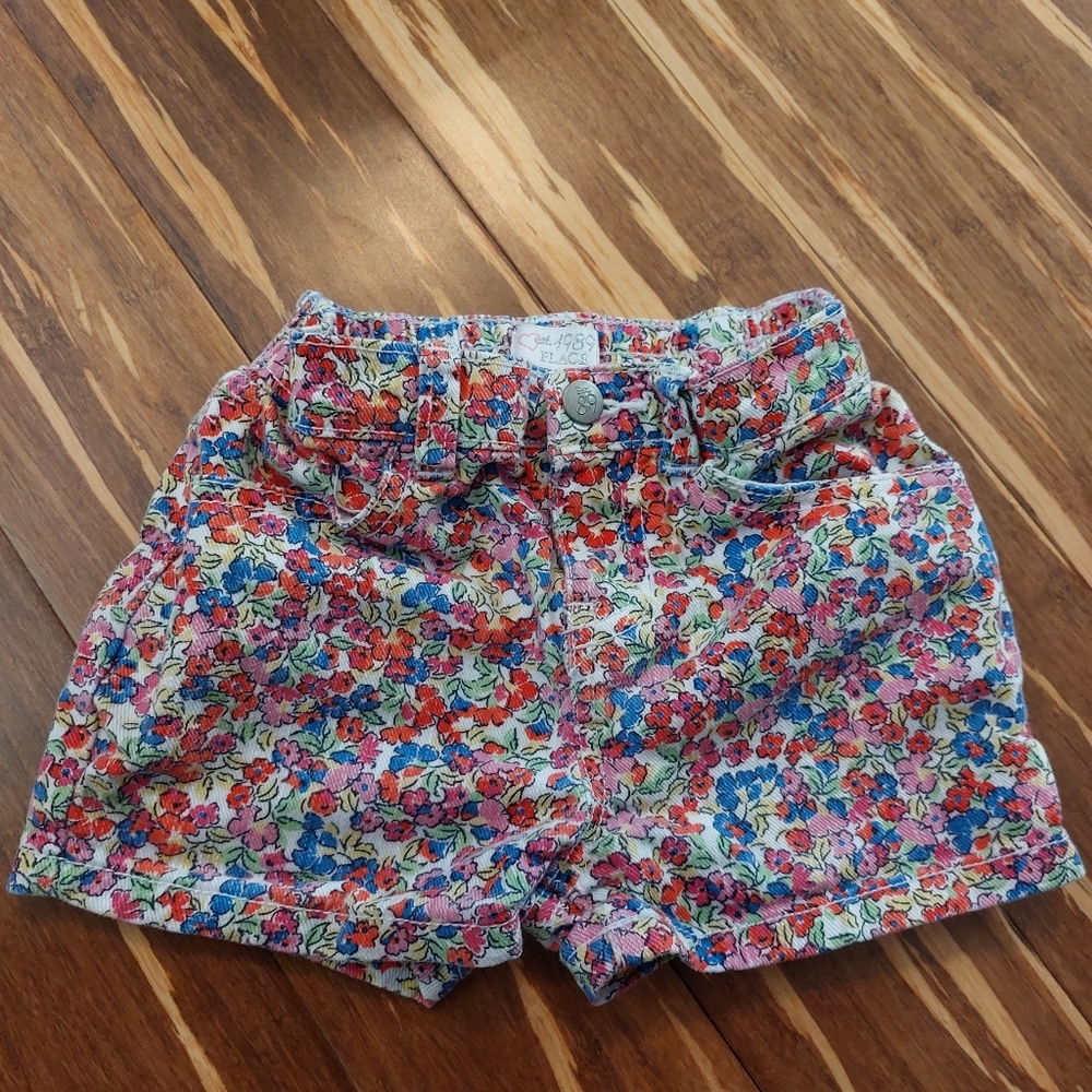 Girls 4T Shorts - 1989 Place-Denim, Flowers